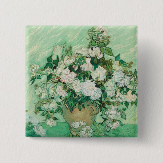 Rozen - Flowers Bouquet Vierkante Button 5,1 Cm (Voorkant)