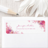 Rozen Flowers Elegant Hand Script Waterverf Art Etiket (Insitu)