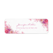 Rozen Flowers Elegant Hand Script Waterverf Art Etiket (Voorkant)