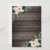 Rozen Flowers Lights, Dark Wood Graduparty Kaart (Achterkant)