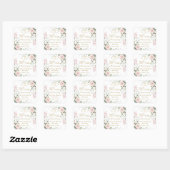 Rozen Foliage Hearts 50th Wedding Jubileum Vierkante Sticker (Vel)