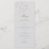 Rozen Formal Modern Classic Ivoor Elegant Wedding Menu (Voorkant)