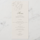 Rozen Formeel Modern Klassiek Ecru Elegant Huwelij Menu (Voorkant)