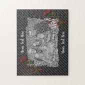 Rozen Foto Lijst Sjabloon Legpuzzel (Verticaal)