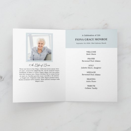  Rozen Foto Memorial Gevouwen Programma (Binnen)