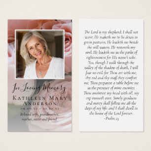 Rozen Foto Memorial Prayer Kaart