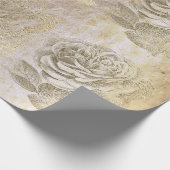 Rozen Foxier Gold Parly Metallic Floral Grungy Cadeaupapier (Hoek)