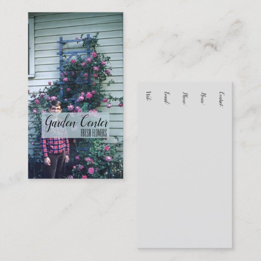 Rozen Fresh Flowers Antiek Visitekaartje (Voorkant / Achterkant)