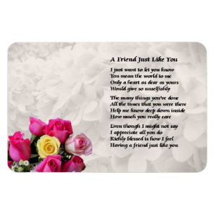 Rozen Friend Poem Magnet Magneet