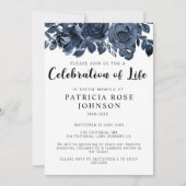 Rozen Funeral Celebration of Life Announcement Kaart (Voorkant)