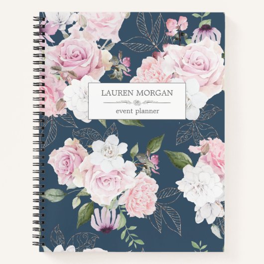Rozen Garden Blue | Personeel Notitieboek (Voorkant)