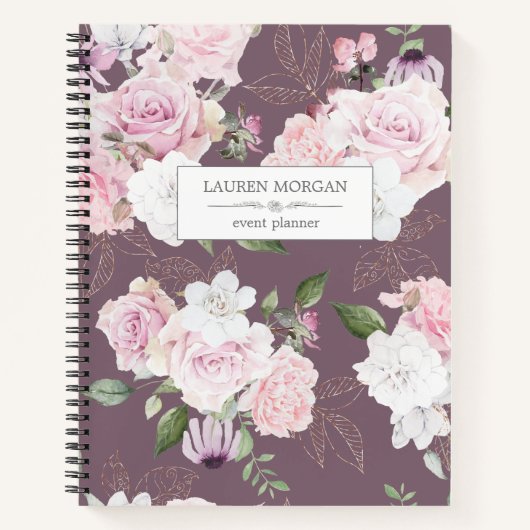 Rozen Garden Mauve | Personeel Notitieboek (Voorkant)