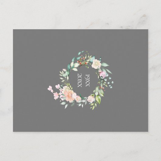 Rozen Garland 25th Jubileum Save the Date Briefkaart (Achterkant)