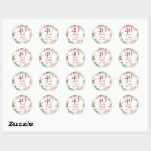 Rozen Garland 40th Ruby Wedding Jubileum Ronde Sticker (Vel)