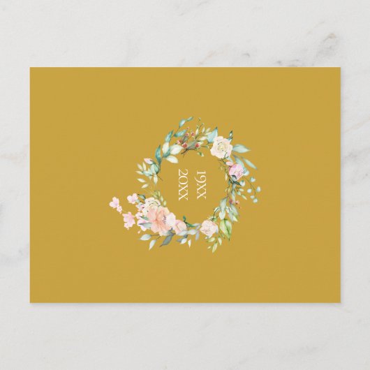 Rozen Garland 50e Jubileum Save the Date Aankondigingskaart (Achterkant)