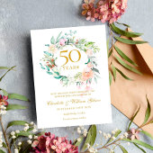 Rozen Garland 50e Jubileum Save the Date Aankondigingskaart