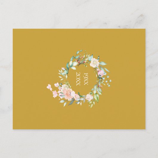 Rozen Garland 50e Jubileum Save the Date Briefkaart (Achterkant)