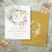 Rozen Garland 50e Jubileum Save the Date Briefkaart