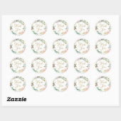 Rozen Garland Gold Script Hartelijk dank Ronde Sticker (Vel)