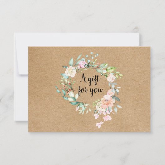 Rozen Garland Rustic Kraft Cadeaucertificaat (Voorkant)