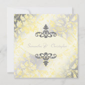 Rozen + Geel/Grijs uitnodigingen (Voorkant)