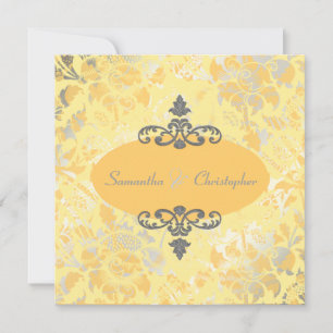  Rozen + Geel/Grijs uitnodigingen