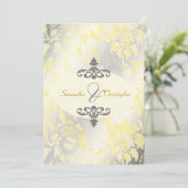 Rozen Geel + Zilveren 5x7 uitnodigingen (Staand voorkant)