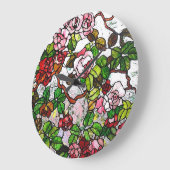 Rozen - gekleurd glas grote klok (Hoek)