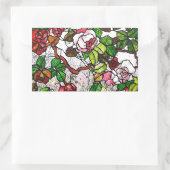 Rozen - gekleurd glas rechthoekige sticker (Tas)