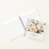 Rozen Gepersonaliseerd Antiek Wit Bloemen Notitieboek (Binnen)