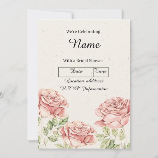  Rozen Gepersonaliseerd Kaart (Voorkant)