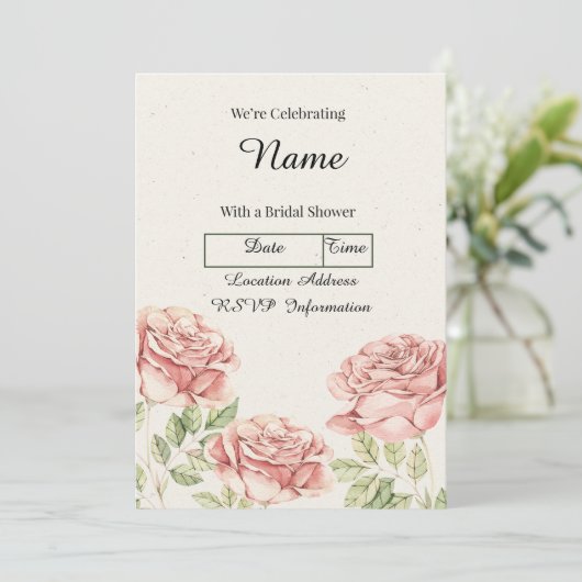  Rozen Gepersonaliseerd Kaart (Staand voorkant)