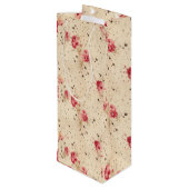  Rozen geschenkzak voor wijnfles Wijn Cadeautas (Achterkant Gekanteld)