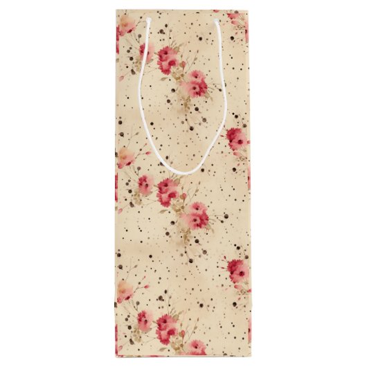  Rozen geschenkzak voor wijnfles Wijn Cadeautas (Achterkant)