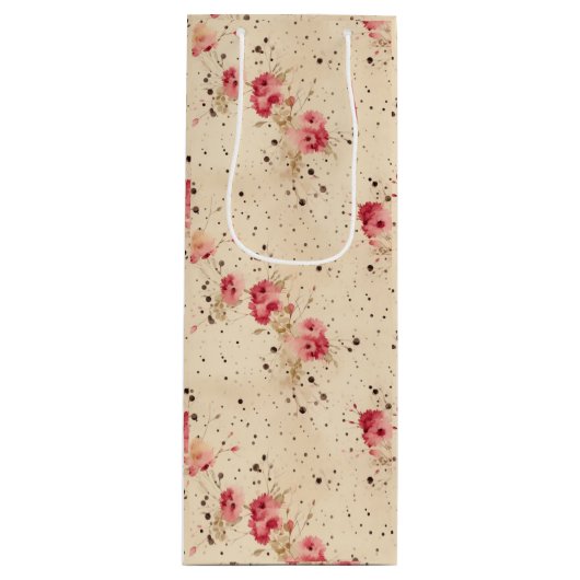  Rozen geschenkzak voor wijnfles Wijn Cadeautas (Voorkant)