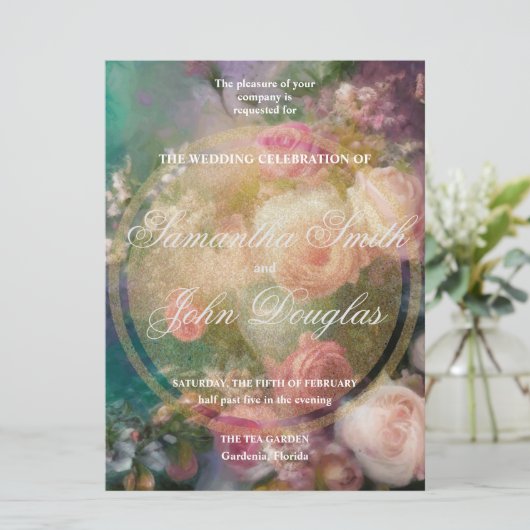  Rozen geschilderd in oude Nederlandse stijl (Staand voorkant)