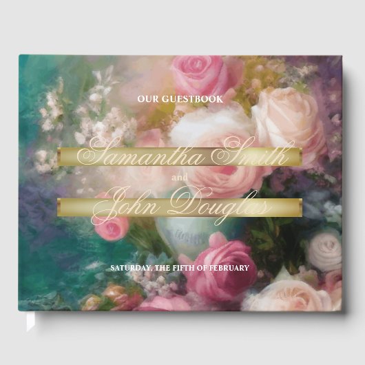  Rozen geschilderd in oude Nederlandse stijl Gastenboek (Voorkant)