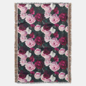 Rozen geschilderd in roze en rood deken (Voorkant Verticaal)