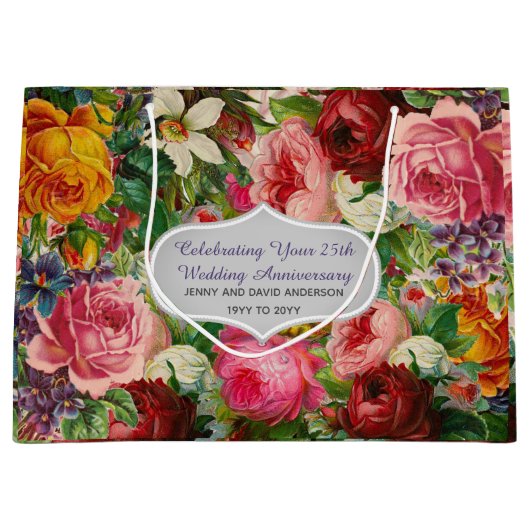  Rozen Gift Bag Aangepaste EDIT TEKST Groot Cadeauzakje (Voorkant)