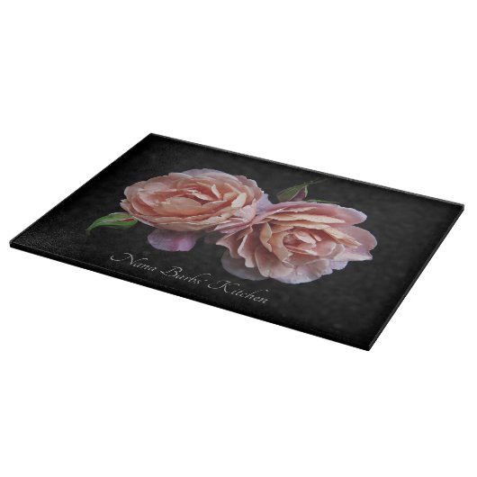 Rozen Glass Cutting Board - Gepersonaliseerd Snijplank (Hoek)