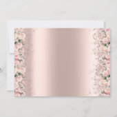 Rozen Glitter Confetti Roos Goud Baby shower Kaart (Achterkant)