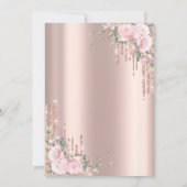 Rozen Glitter Drips Roos Gold 18e verjaardag Kaart (Achterkant)