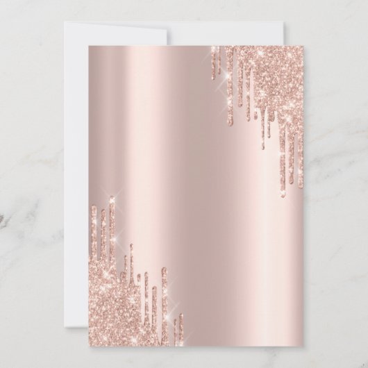 Rozen Glitter Drips Roos Gold 65e verjaardag Kaart (Achterkant)