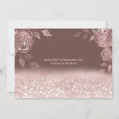 Rozen glitter pailletten roos gouden jurk kaart (Achterkant)