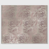 Rozen Glitter Roze Rose Bokeh Bloemen Ivoor Blush Cadeaupapier (Vlak)