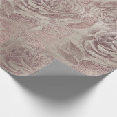 Rozen Glitter Roze Rose Bokeh Bloemen Ivoor Blush Cadeaupapier (Hoek)