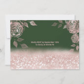 Rozen glitter sequenties roos gouden jurk groen kaart (Achterkant)