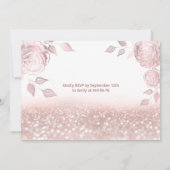 Rozen glitter sequenties roos gouden jurk Quinceañ Kaart (Achterkant)