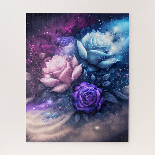Rozen gloeien in Night Sky Jigzaag Puzzle Legpuzzel (Verticaal)