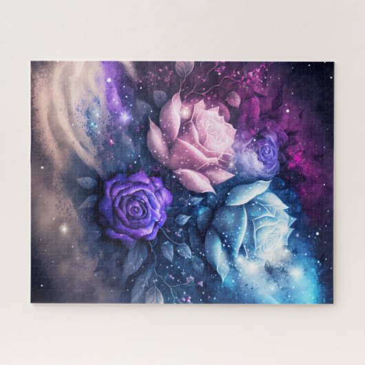 Rozen gloeien in Night Sky Jigzaag Puzzle Legpuzzel (Horizontaal)